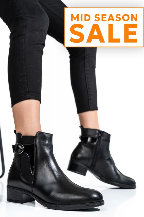 Ghete femei piele naturala negre 2s7732-008np