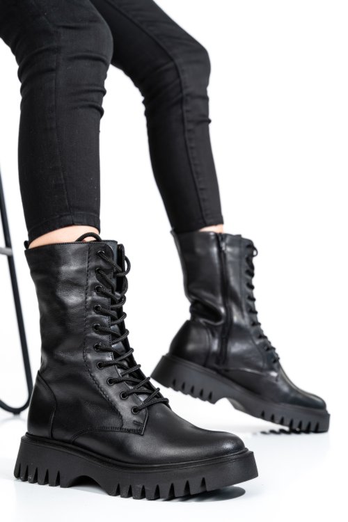 Ghete dama piele naturala negre 2s7732-052np