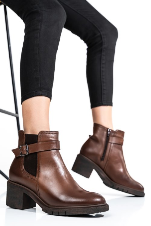 Ghete  dama inchis piele naturala maro 2s7732-025np