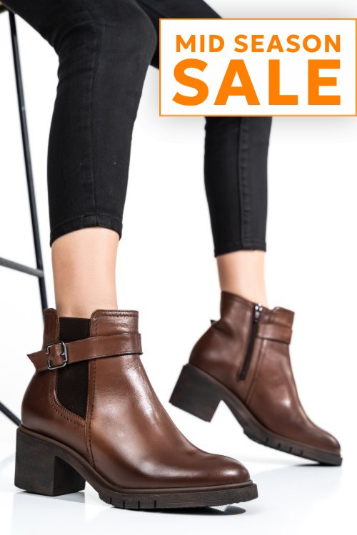 Ghete  dama inchis piele naturala maro 2s7732-025np
