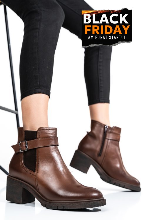 Ghete  dama inchis piele naturala maro 2s7732-025np