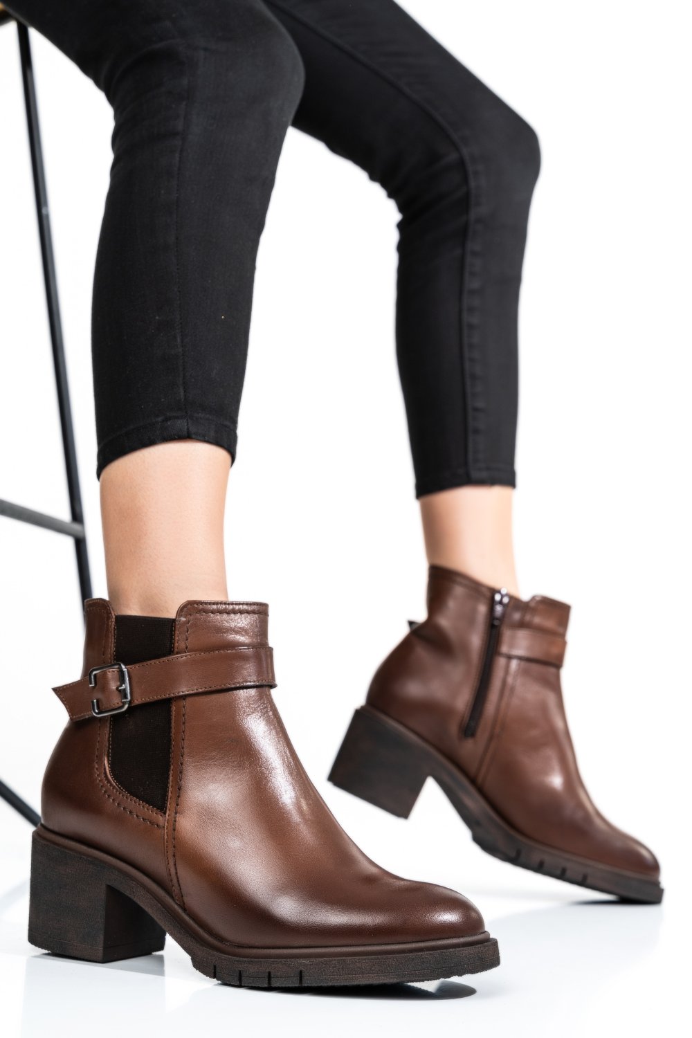GHETE  DAMA INCHIS PIELE NATURALA MARO 2S7732-025NP