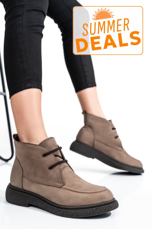 Ghete dama piele naturala taupe 2s7732-001nbk