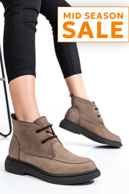 Ghete dama piele naturala taupe 2s7732-001nbk