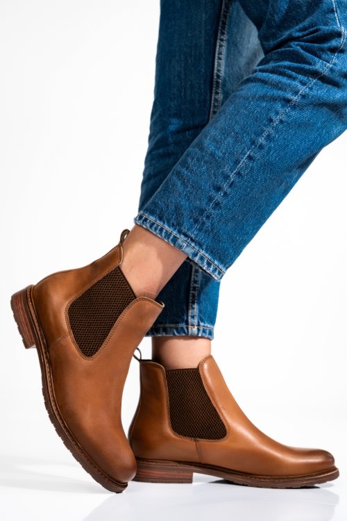 Ghete dama piele naturala camel bs77elin