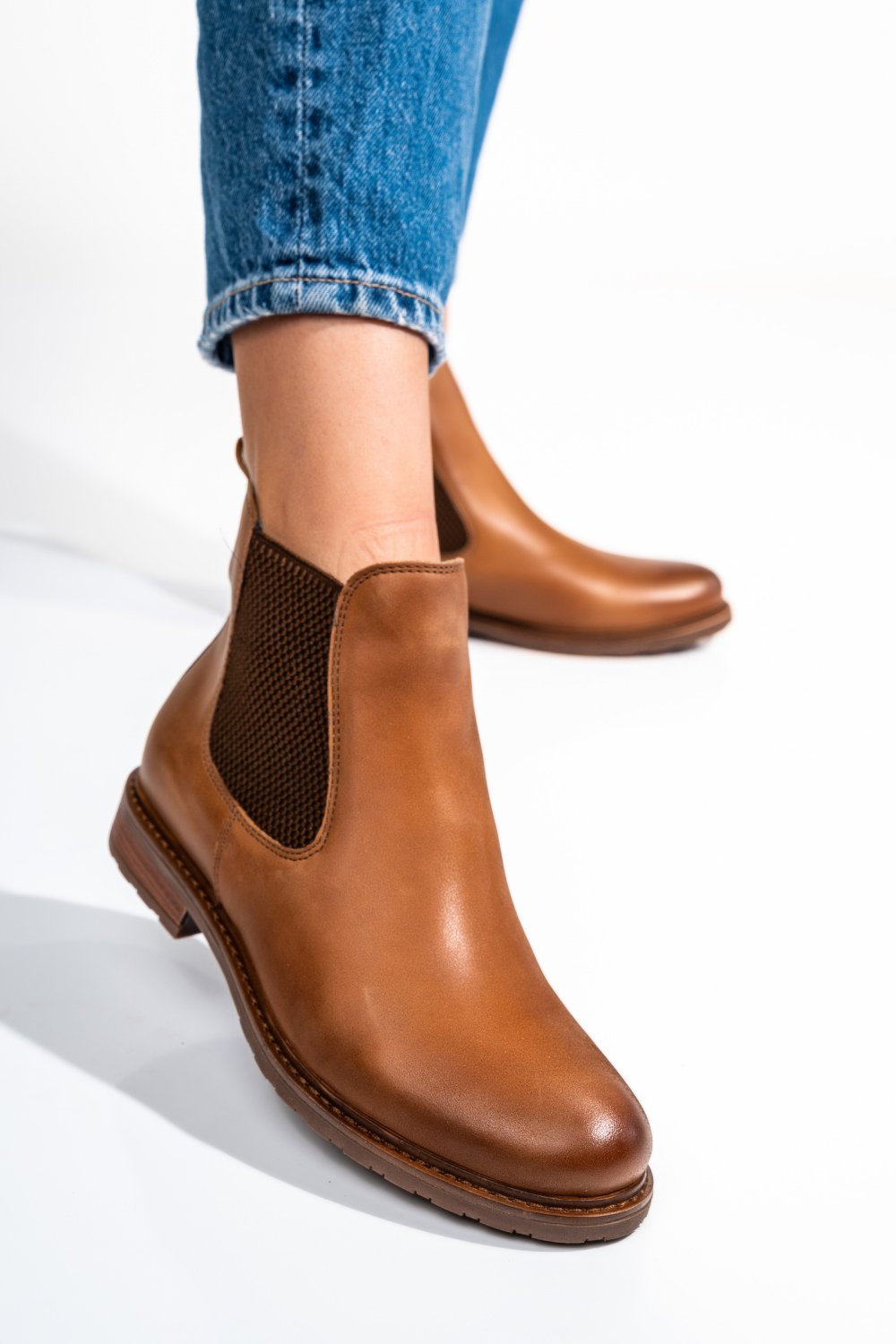 GHETE DAMA PIELE NATURALA CAMEL BS77ELIN