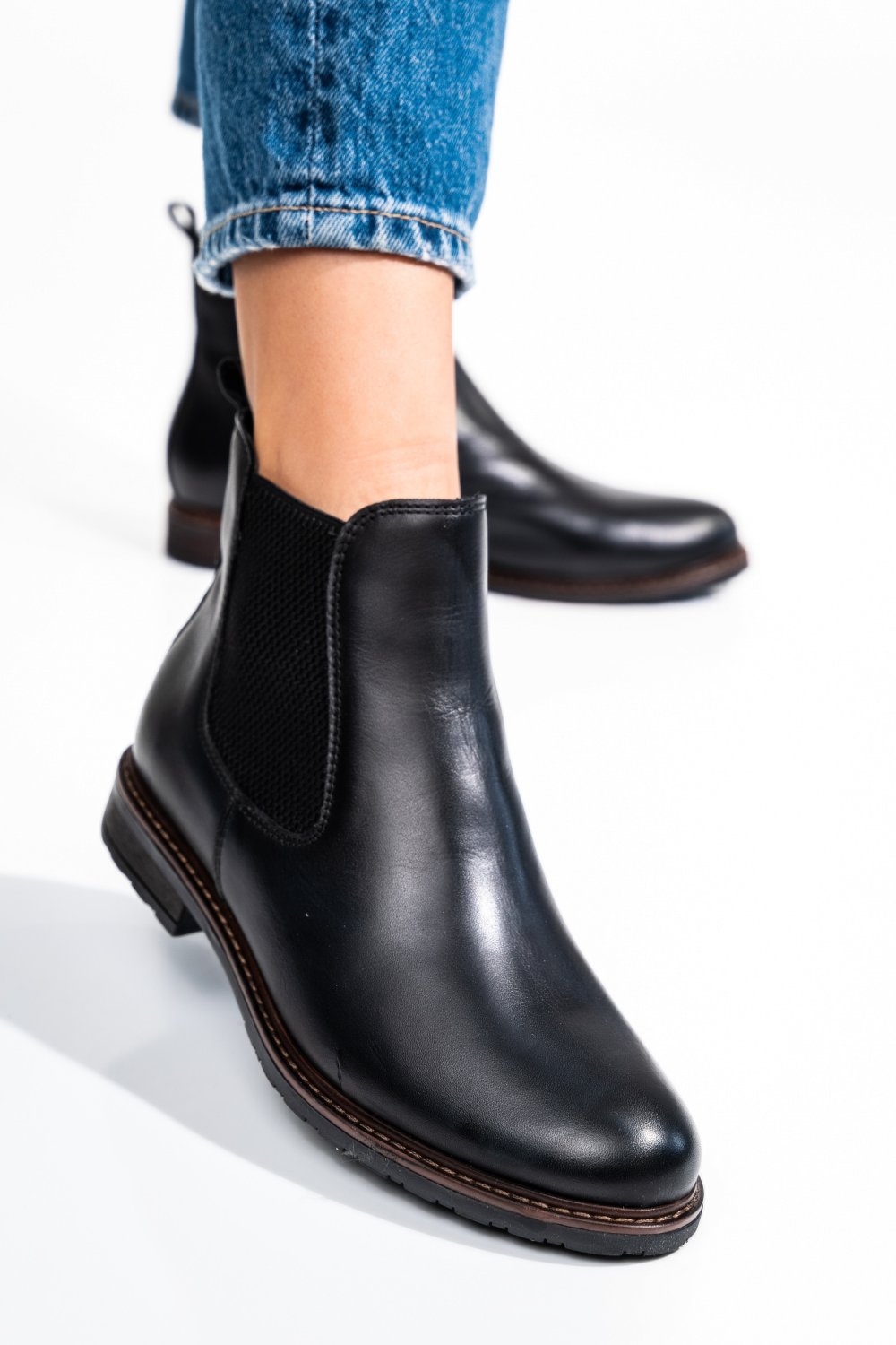 GHETE NEGRE DAMA PIELE NATURALA BS77ELIN