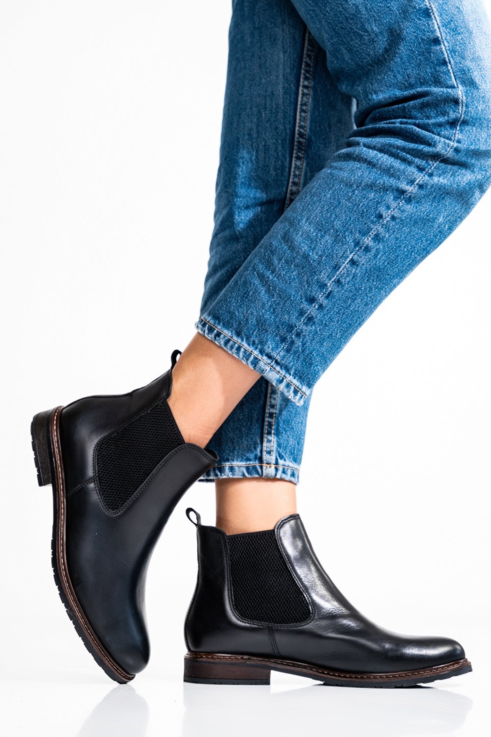 GHETE NEGRE DAMA PIELE NATURALA BS77ELIN