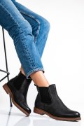 GHETE NEGRE SNK DAMA PIELE NATURALA BS77ELIN