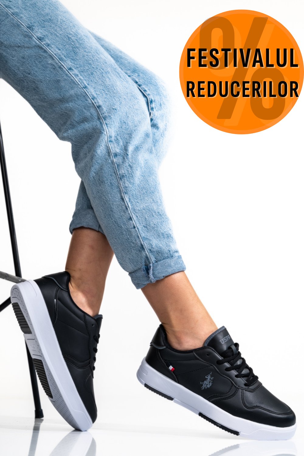 U.S. POLO ASSN, PANTOFI SPORT BLACK ANDREI