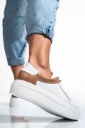 PANTOFI SPORT FEMEI PIELE NATURALA ALB NUDE 3S77000