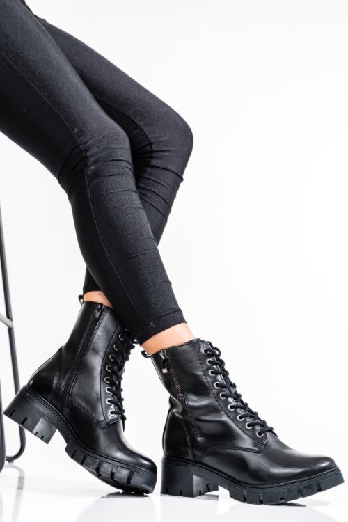 Ghete dama piele naturala negre vb083201