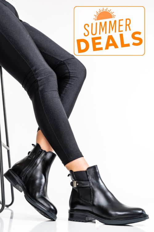 Ghete dama piele naturala negre ws77h66h10