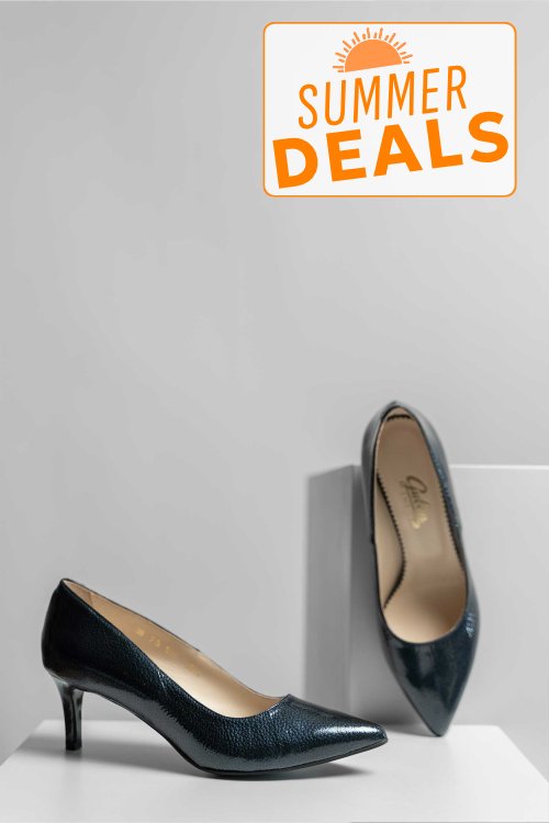 Pantofi dama guban piele naturala lacuita bleumarin 3s77514