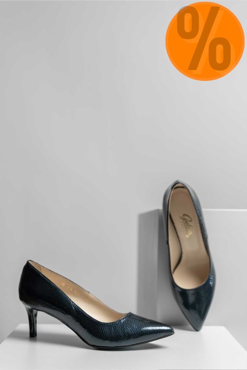 Pantofi dama guban piele naturala lacuita bleumarin 3s77514