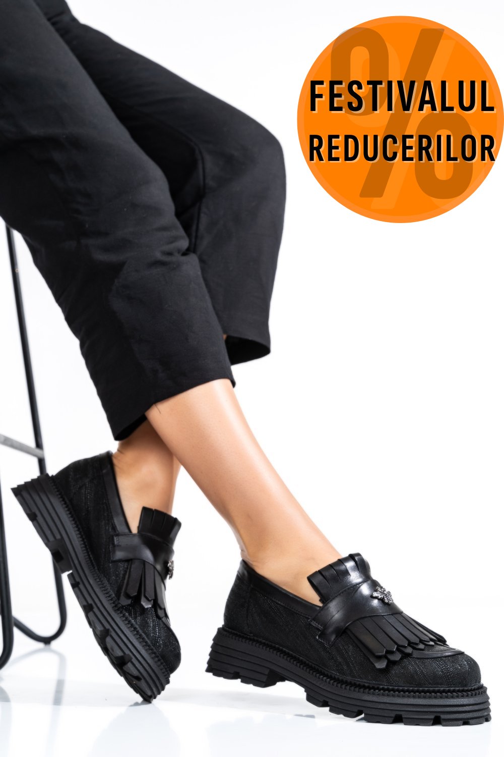 MOCASINI DAMA PIELE NATURALA NEGRI 3S7795