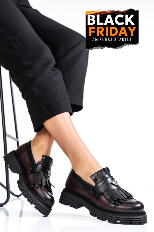 Mocasini visinii dama piele naturala 3s7795