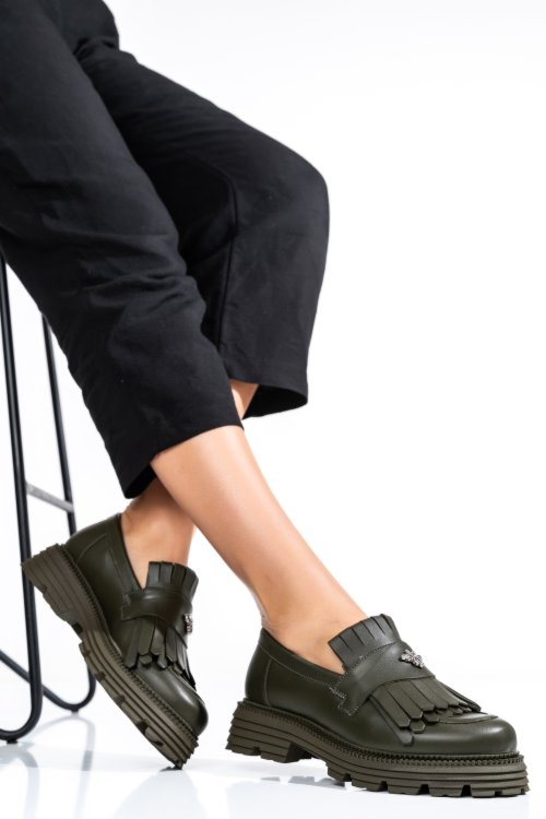 Mocasini verzi piele naturala 3s7795