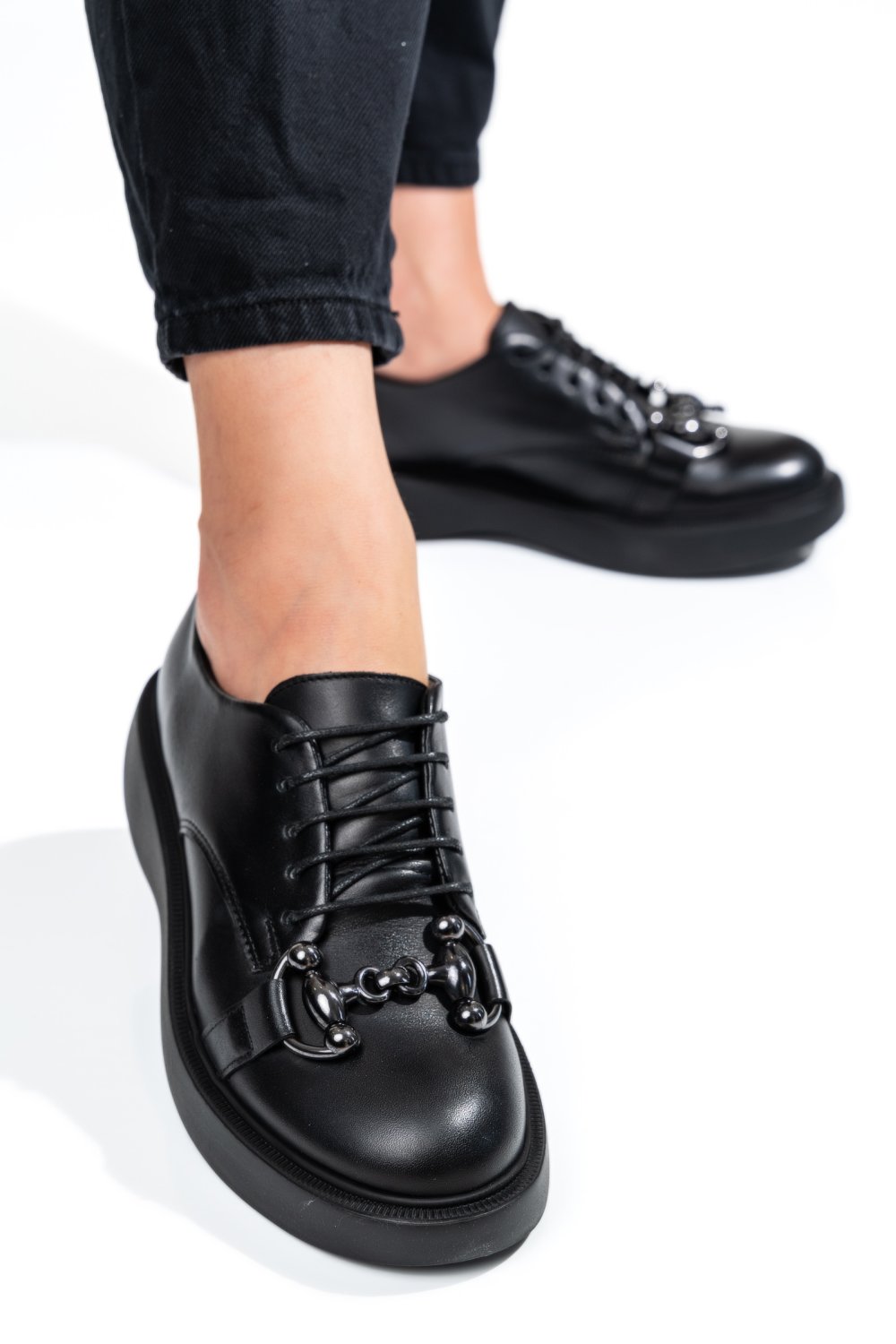 PANTOFI DAMA PIELE NATURALA NEGRI 4S7707