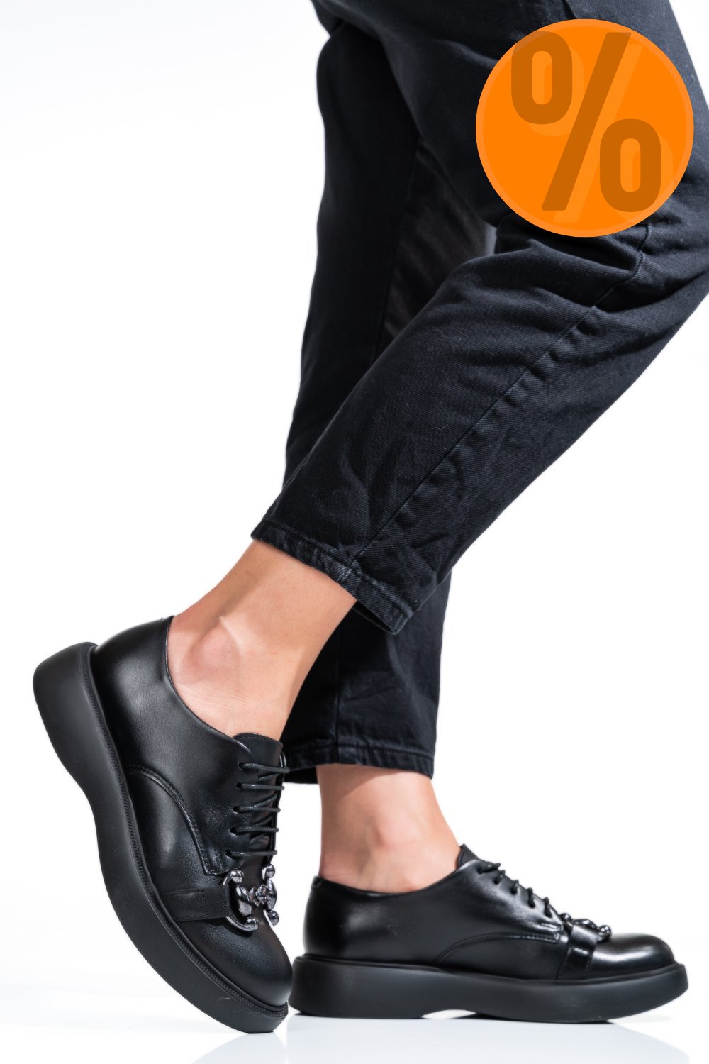 PANTOFI DAMA PIELE NATURALA NEGRI 4S7707
