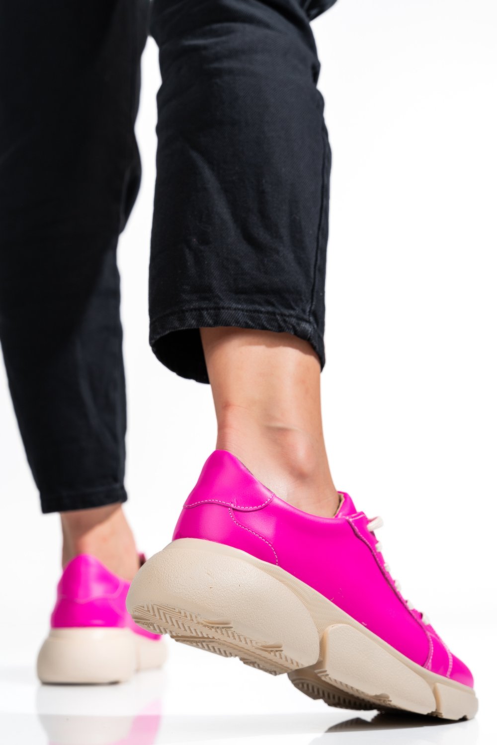 PANTOFI SPORT MAGENTA PIELE NATURALA 3S77011B
