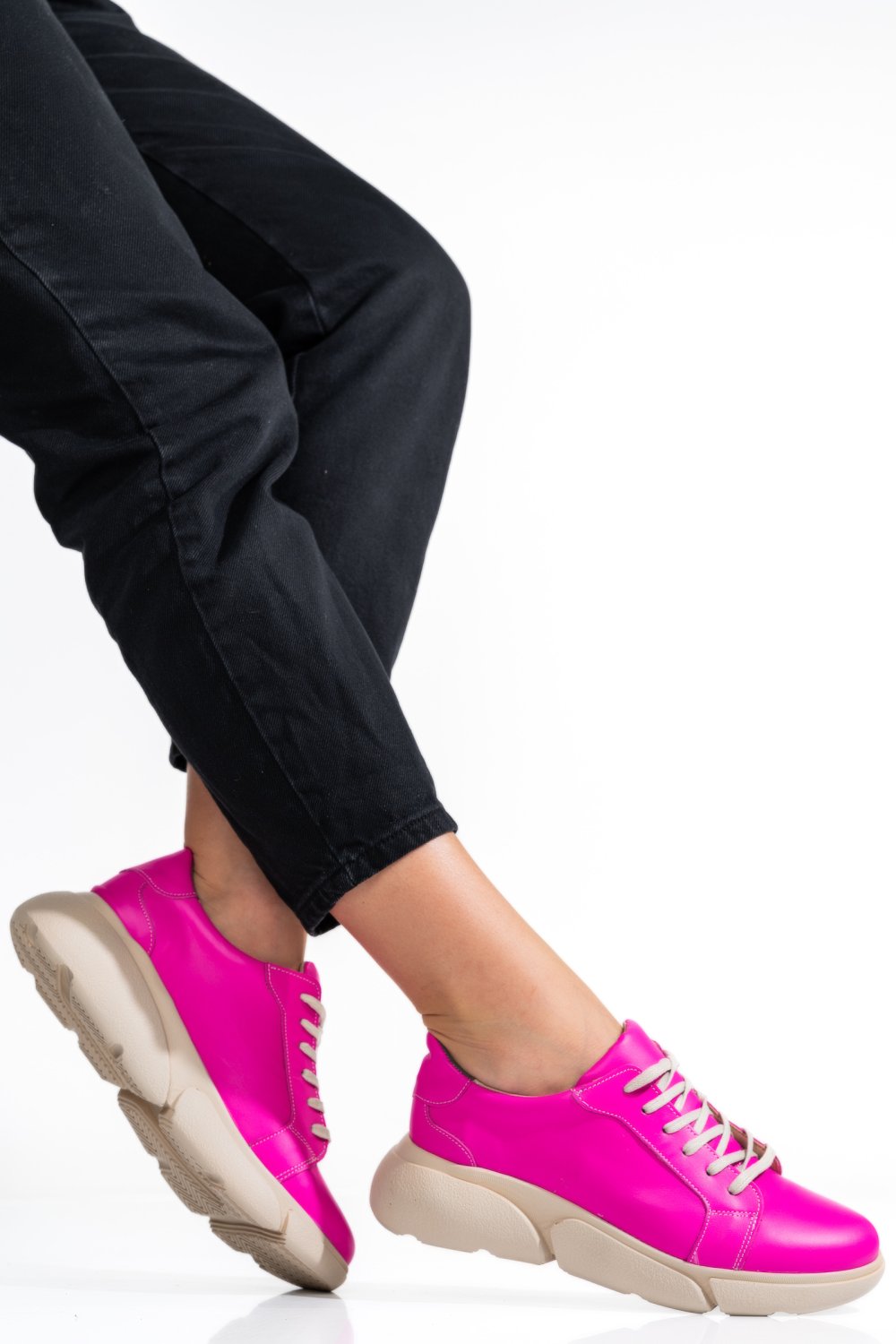 PANTOFI SPORT MAGENTA PIELE NATURALA 3S77011B
