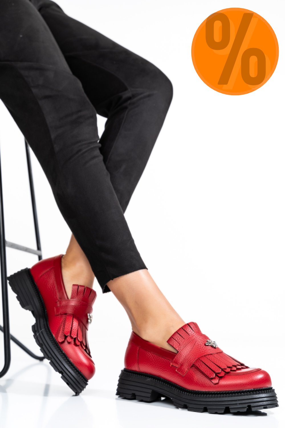 MOCASINI DAMA PIELE NATURALA ROSII 3S7795