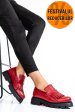 Mocasini dama piele naturala rosii 3s7795