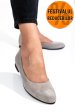 Balerini gri piele naturala intoarsa 4s7750b