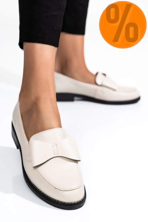 Mocasini bej piele naturala 2s77110