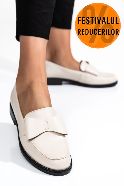 Mocasini bej piele naturala 2s77110