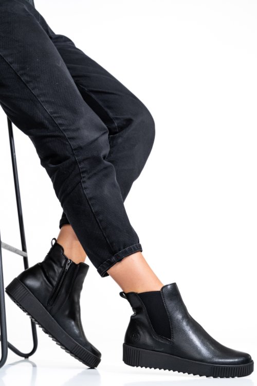 Rieker, ghete dama piele naturala negre y645100