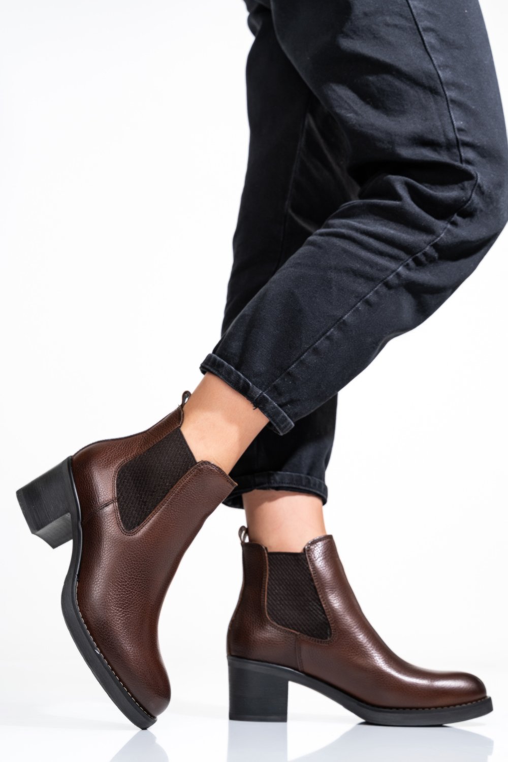 GHETE DAMA PIELE NATURALA MARO INCHIS TOC MIC 2S77571
