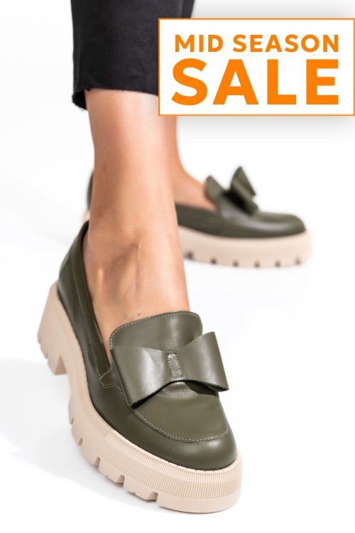 Mocasini olive piele naturala 2s77115