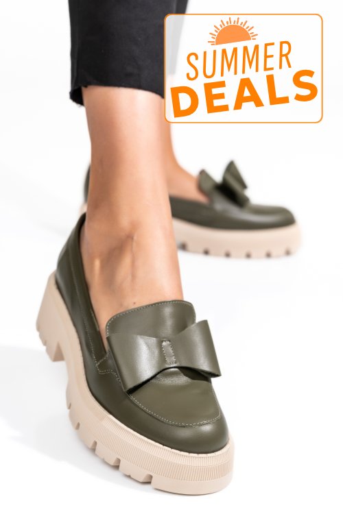 Mocasini olive piele naturala 2s77115