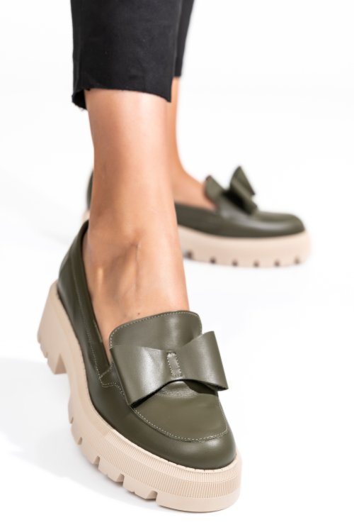 Mocasini olive piele naturala 2s77115