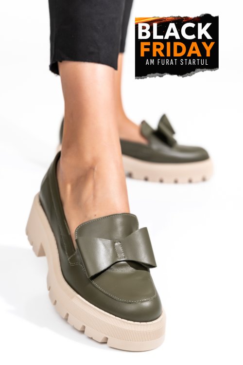 Mocasini olive piele naturala 2s77115