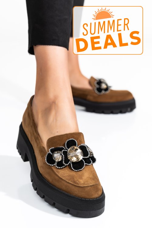Mocasini maro piele naturala intoarsa 2s7723