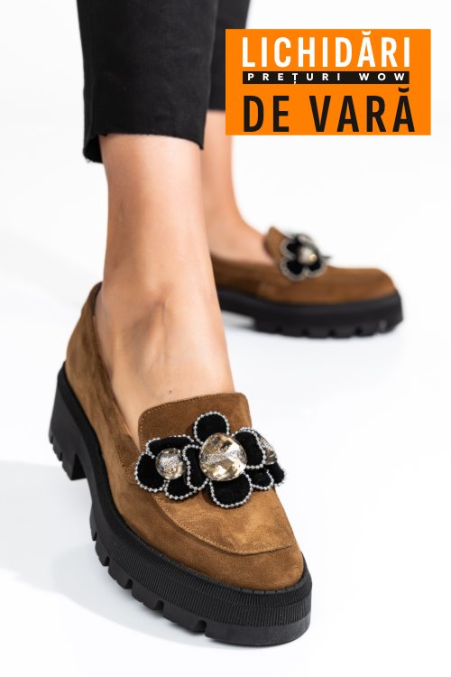 Mocasini maro piele naturala intoarsa 2s7723