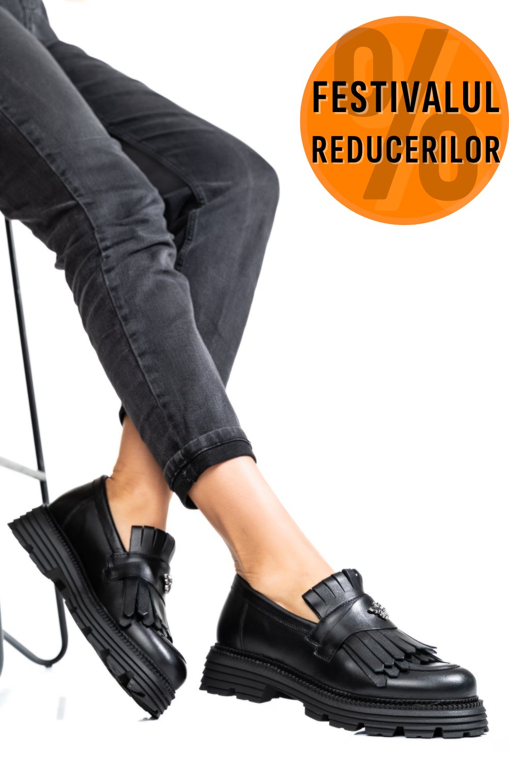 MOCASINI DAMA PIELE NATURALA BLACK 3S7795