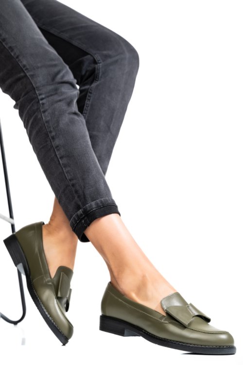 Mocasini olive piele naturala 2s77110