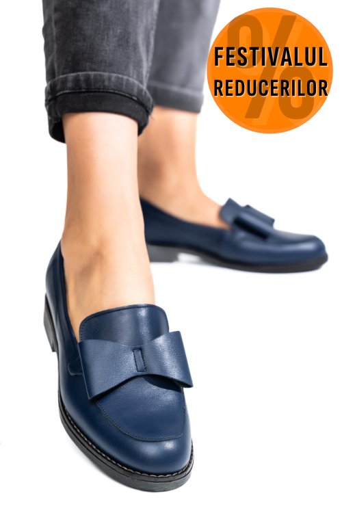 Mocasini femei piele naturala bleumarin 2s77110