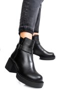 GHETE DAMA PIELE NATURALA NEGRE CU TOC MIC 3S7794