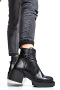 GHETE DAMA PIELE NATURALA NEGRE CU TOC MIC 3S7794
