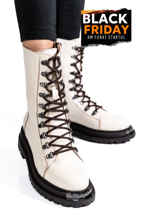Ghete dama piele naturala  bej 2s7732-037np