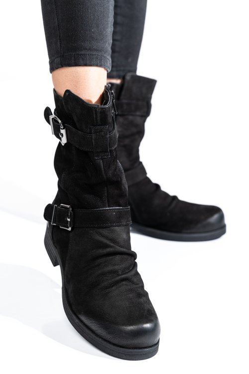 Ghete negre piele naturala 1s77064