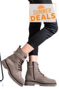 GHETE DAMA PIELE NATURALA INTOARSA TAUPE 2S7732-034SP