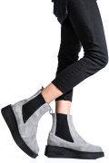 GHETE DAMA IMBLANITE PIELE NATURALA INTOARSA GRI 2S7700