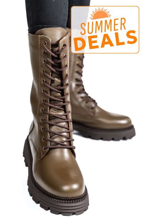 Cizme femei piele natutrala khaki  2s7732-032np