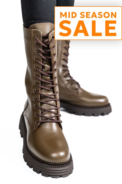 Cizme femei piele natutrala khaki  2s7732-032np